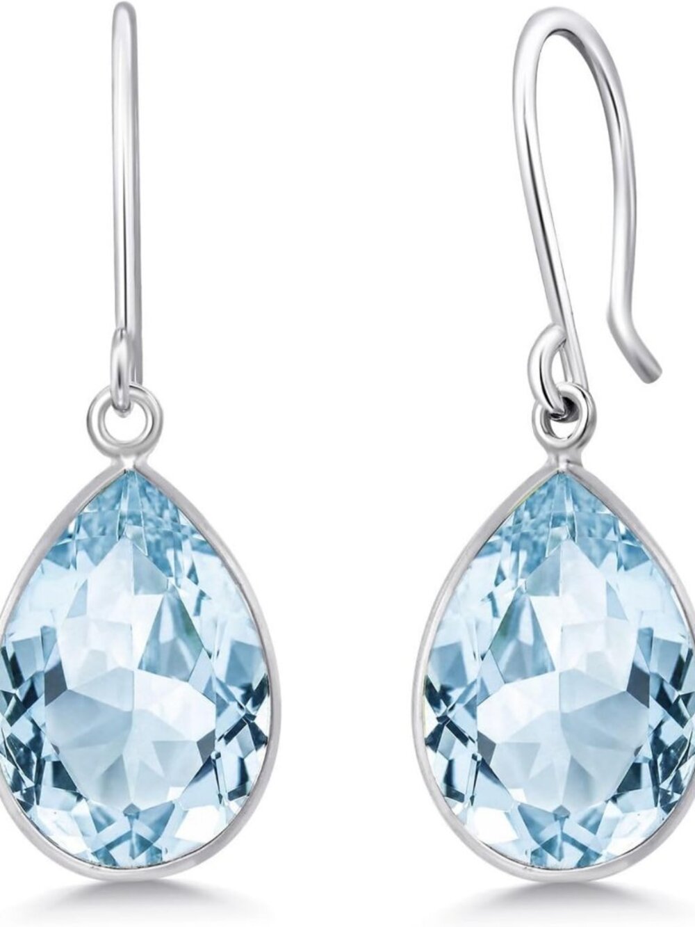 Stunning 6.00 Cttw Swiss Blue Topaz Earrings in 925 Sterling Silver - Elegant